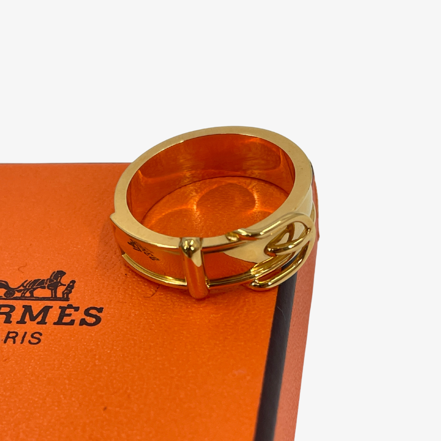 HERMES Belt Gold Scarf Ring