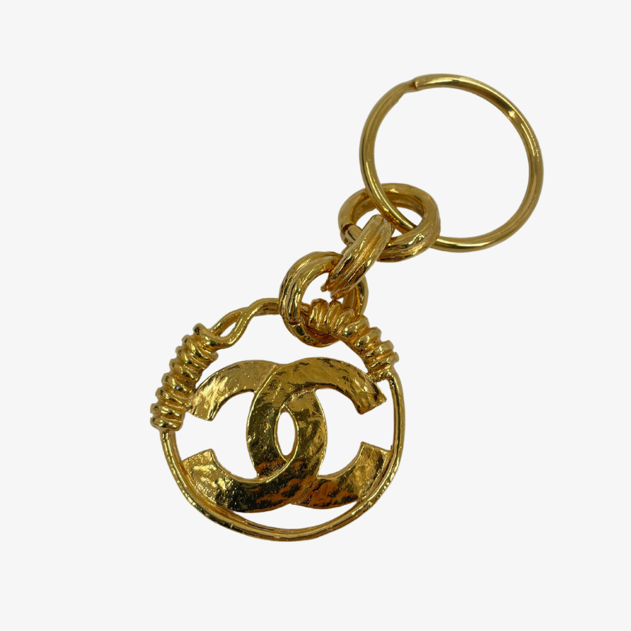CHANEL Coco Mark Vintage Gold Key Ring