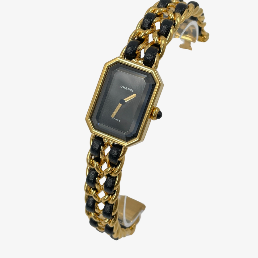 CHANEL Premier M Size Black & Gold Watch