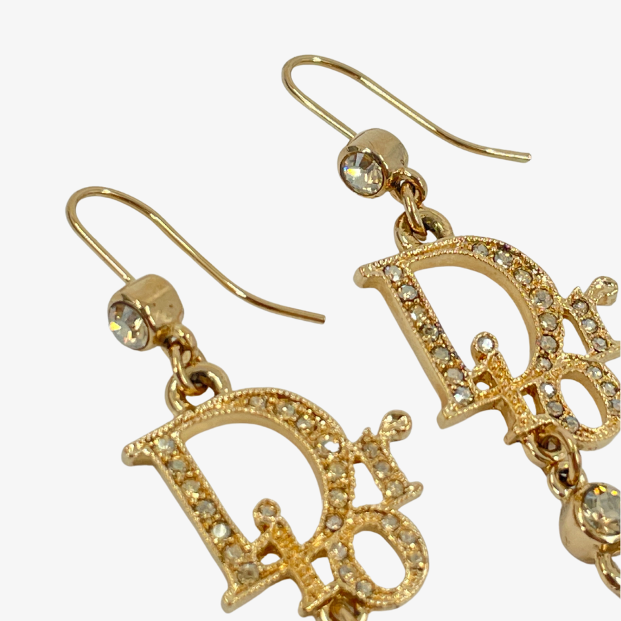 DIOR Gold Logo Chain Earring