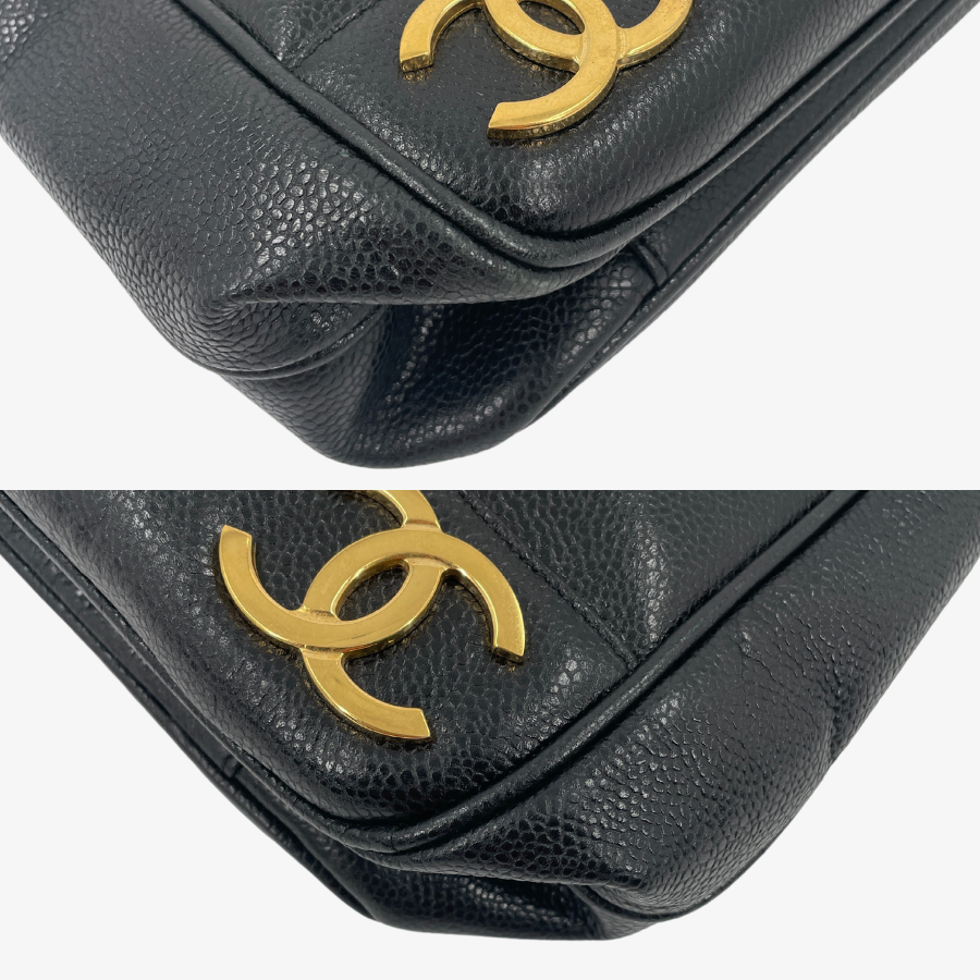 CHANEL Triple Coco Caviar Shoulder Bag