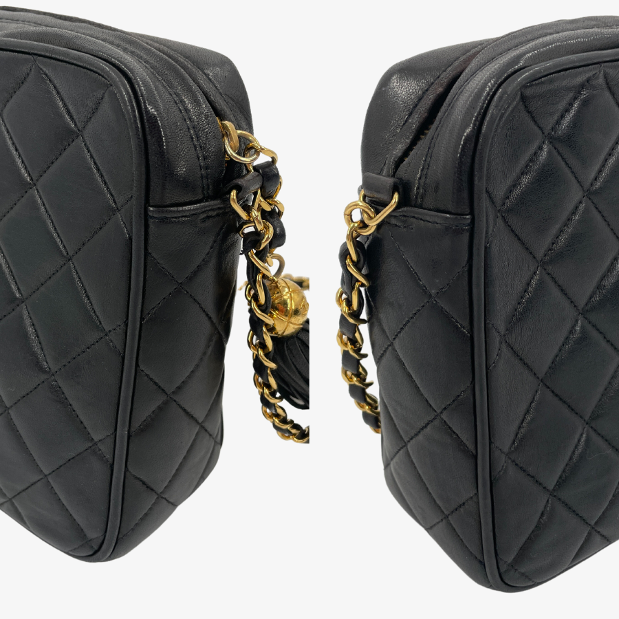 CHANEL Lambskin Coco Matelasse Chain Shoulder Bag