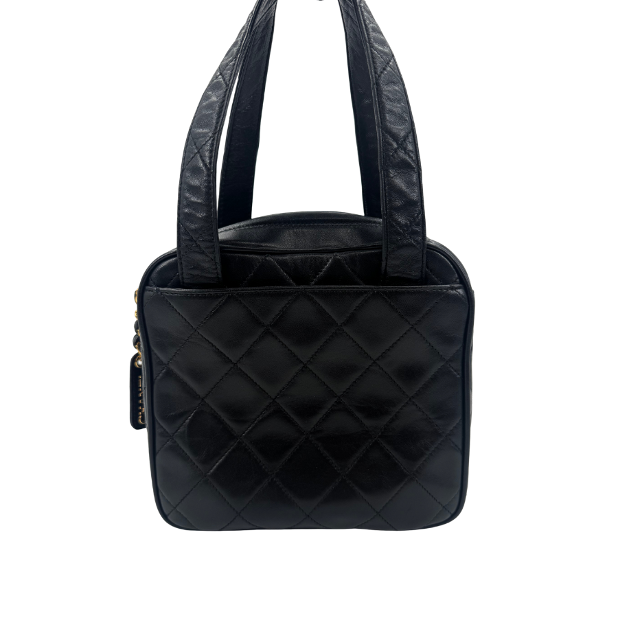 CHANEL　ハンドバッグ　ラムスキン　ブラック