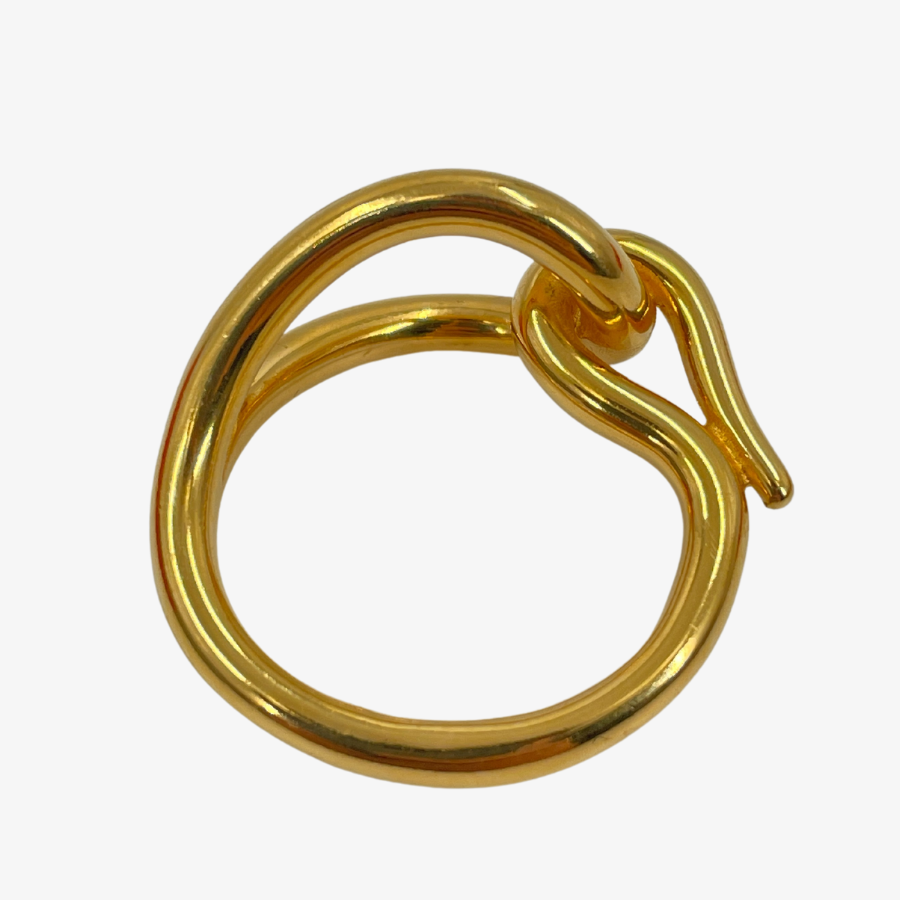 HERMES Gold Jumbo Scarf Ring