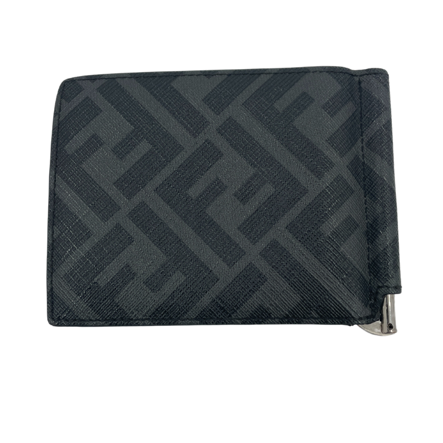 FENDI Zukka Canvas Money Clip Gray