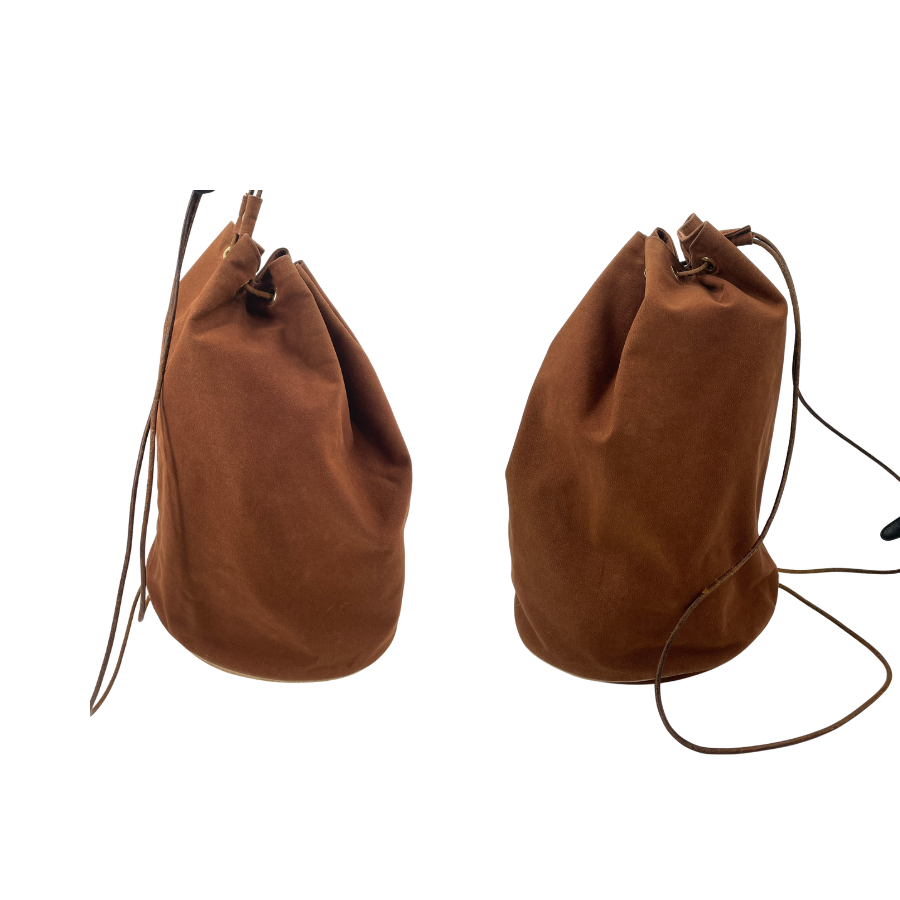 HERMES ポロションミミルGM ショルダーバッグ キャンバス ブラウン