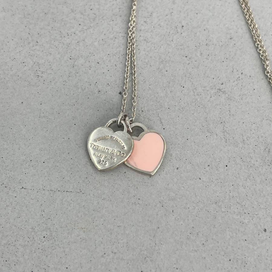 TIFFANY　リターントゥー　ネックレス　ハートタグ2連