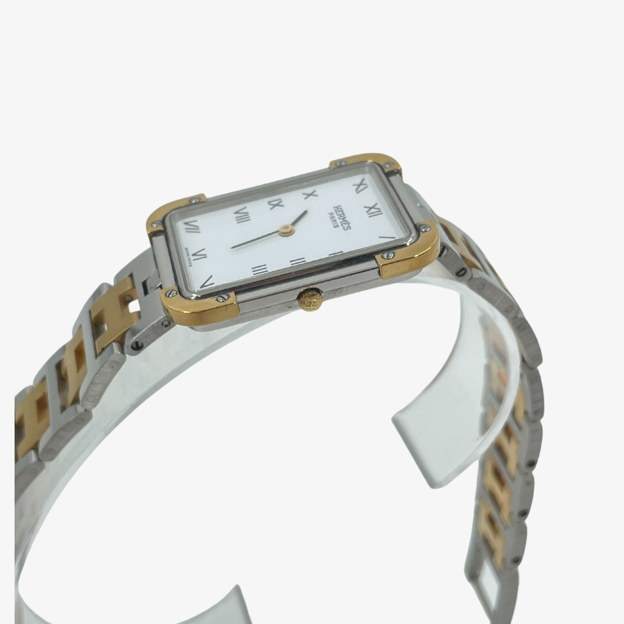 HERMES Stainless Steel Croazur Silver & Gold Watch