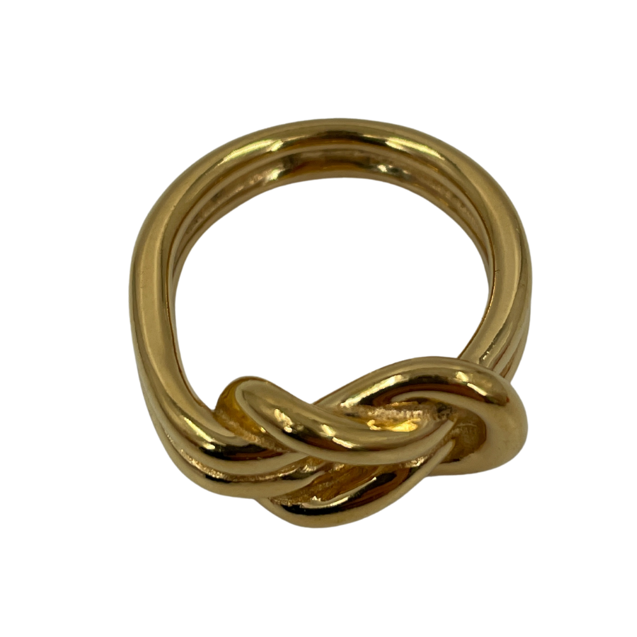 HERMES Gold Scarf Ring GP
