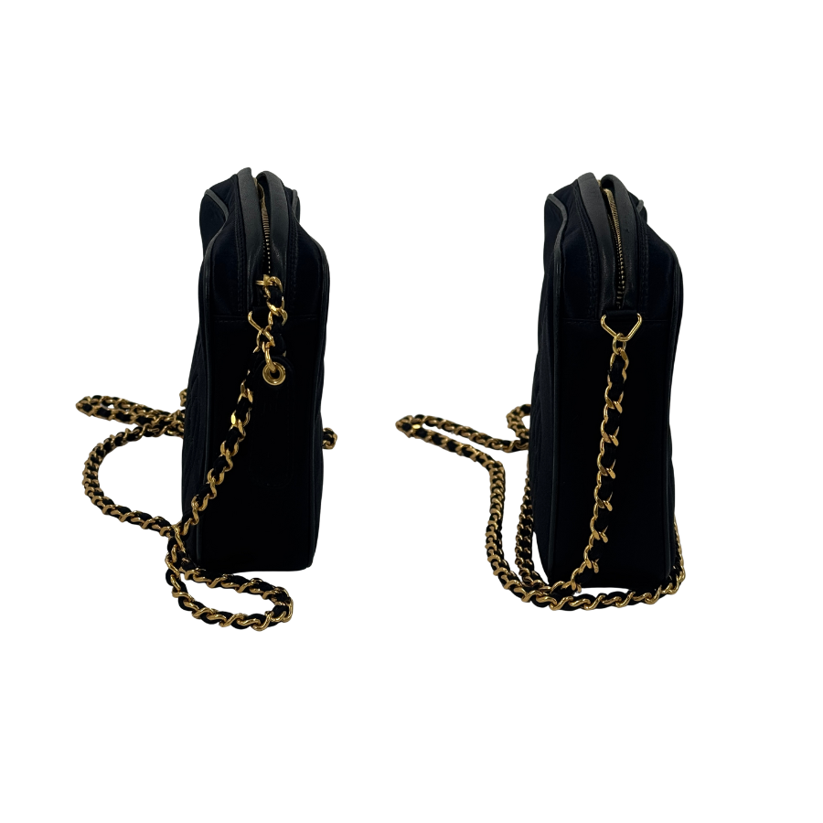 CHANEL　サテンチェーンショルダー　カメリア