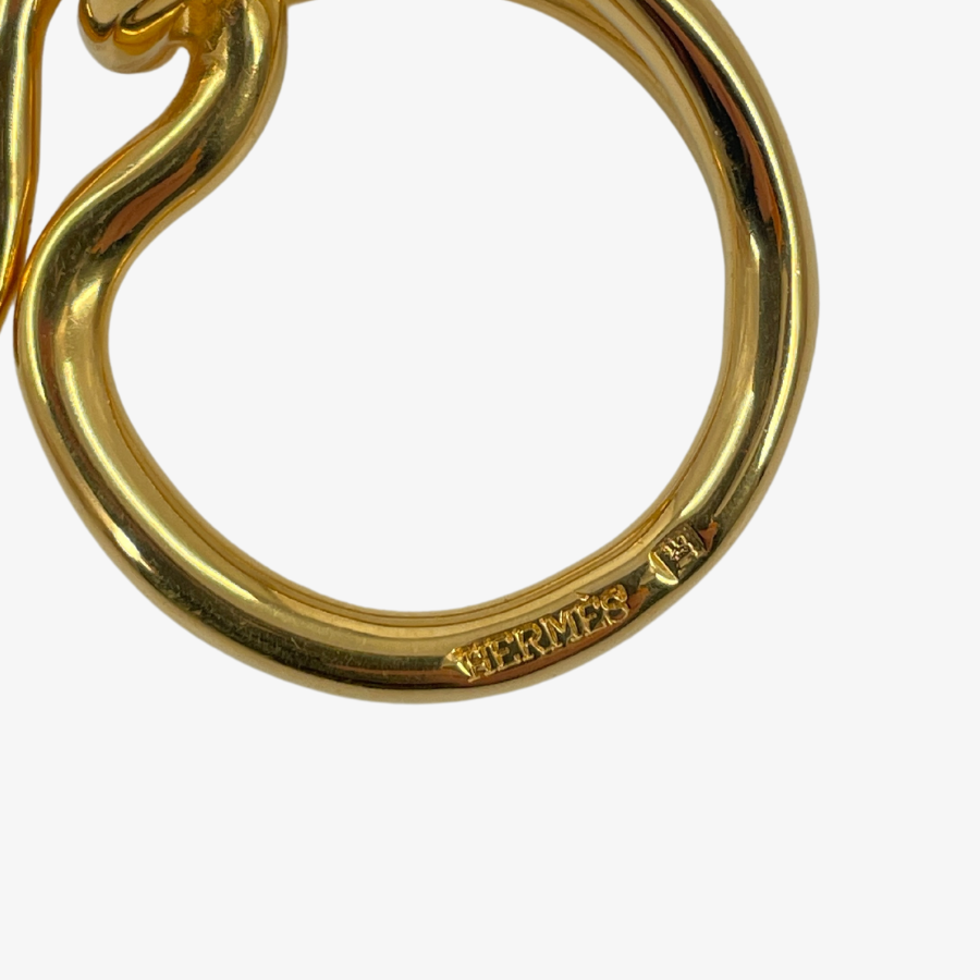 HERMES Jumbo Gold Scarf Ring GP