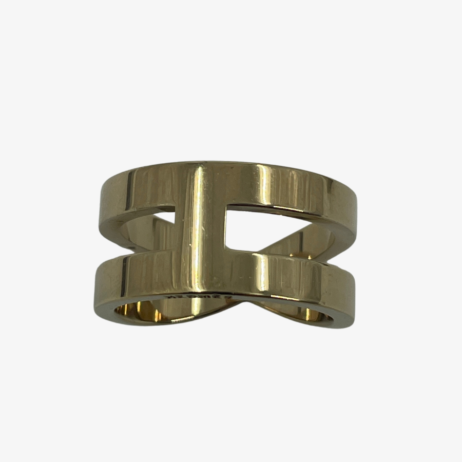 HERMES Scarf Ring Gold GP