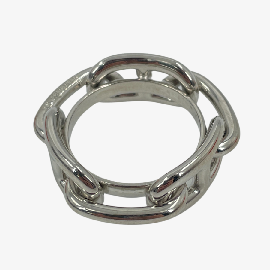 HERMES Chaine D`Ancre Silver Scarf Ring