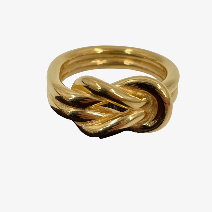 HERMES Gold Scarf Ring