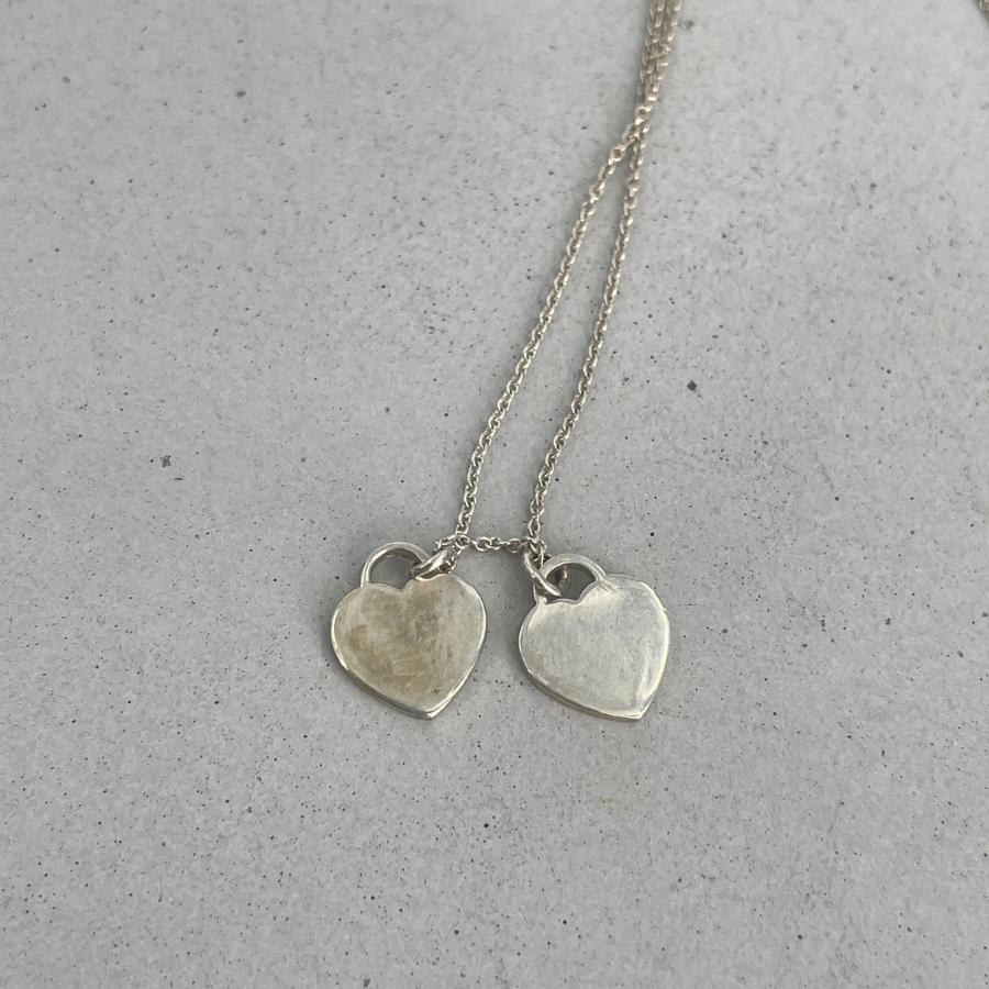 TIFFANY　リターントゥー　ネックレス　ハートタグ2連