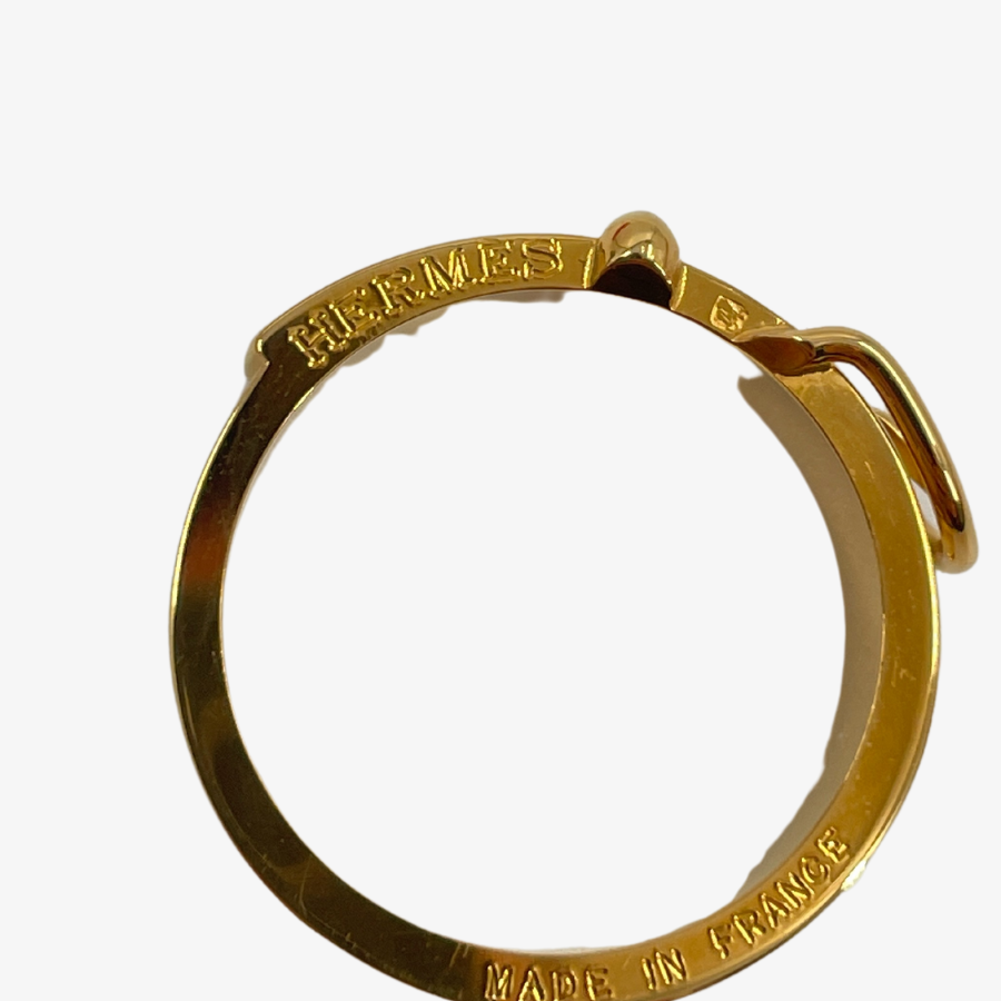 HERMES Belt Gold Scarf Ring