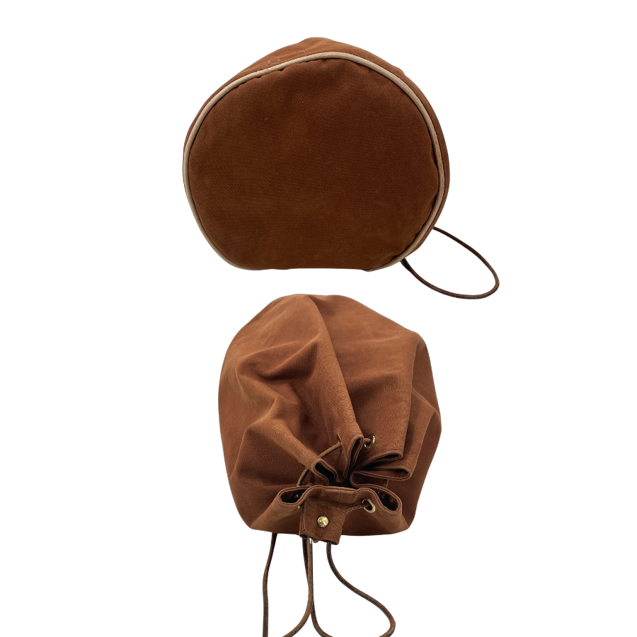 HERMES ポロションミミルGM ショルダーバッグ キャンバス ブラウン