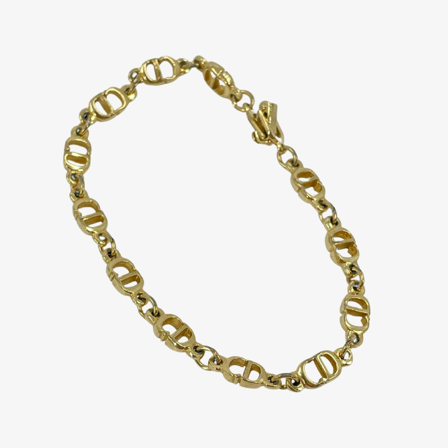 CRISTIAN DIOR Logo Gold Bracelet