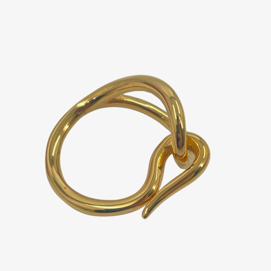 HERMES Gold Jumbo Scarf Ring