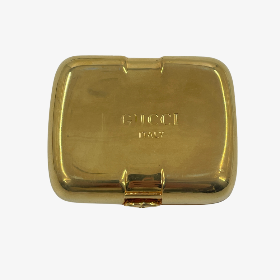 GUCCI Vintage Sherry Line Gold Jewelry Case GP