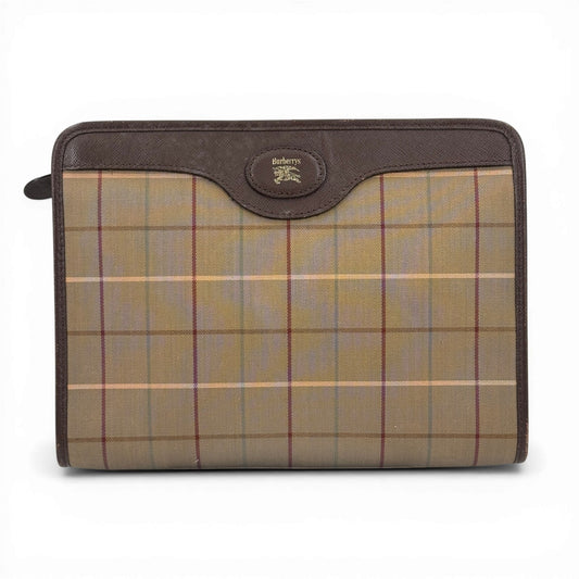 BURBERRY クラッチバッグ チェック キャンバス ヴィンテージ