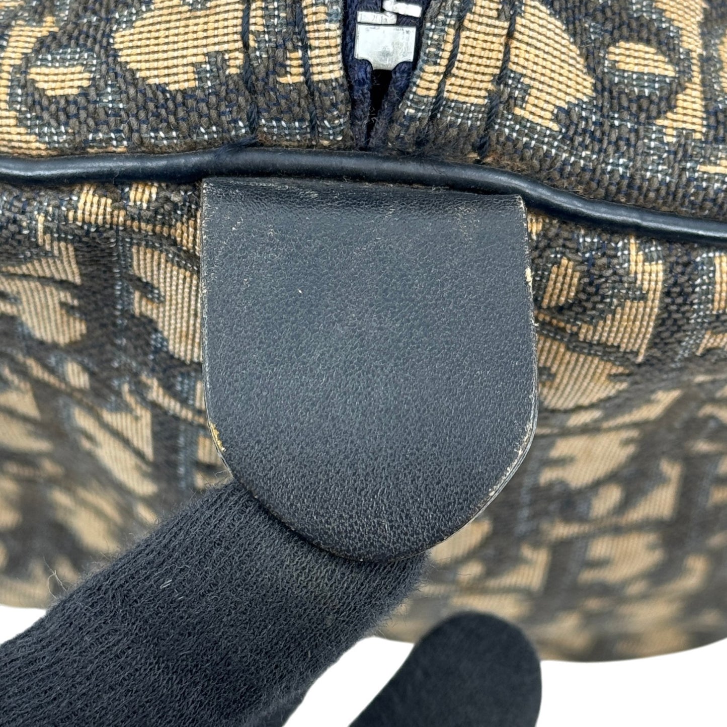 DIOR ネイビー トロッター キャンバス ボストンバッグ