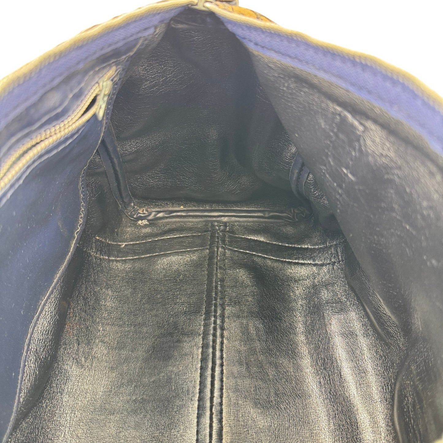 DIOR ネイビー トロッター キャンバス ボストンバッグ