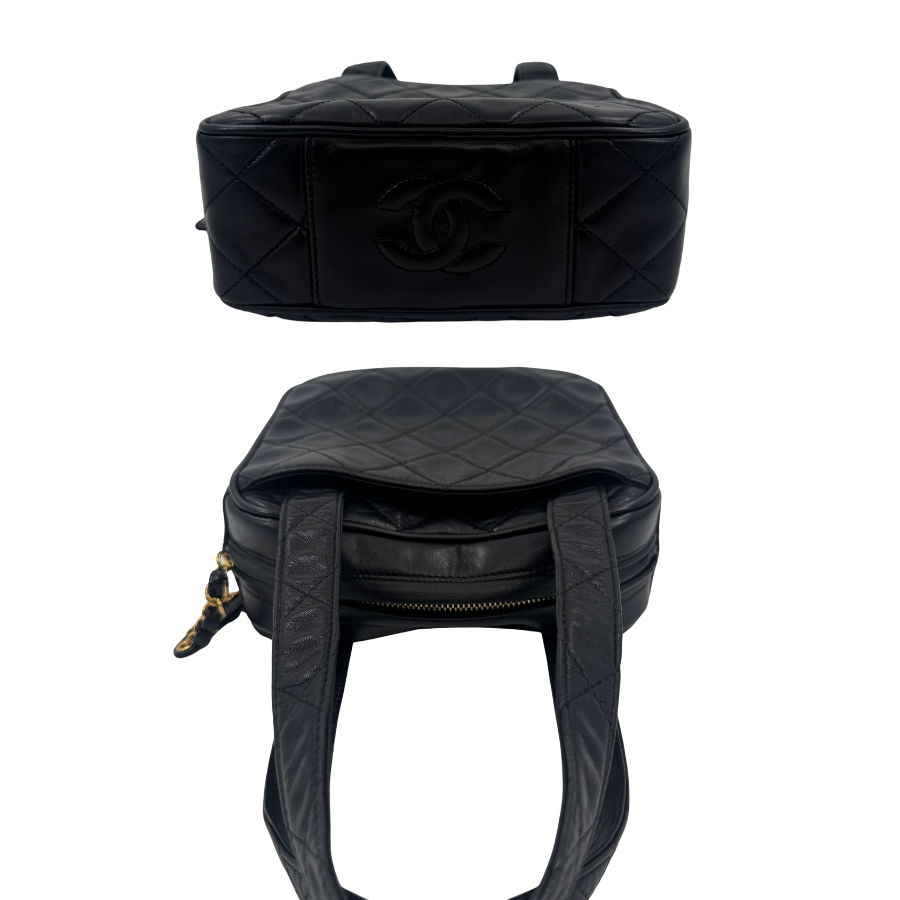 CHANEL　ハンドバッグ　ラムスキン　ブラック