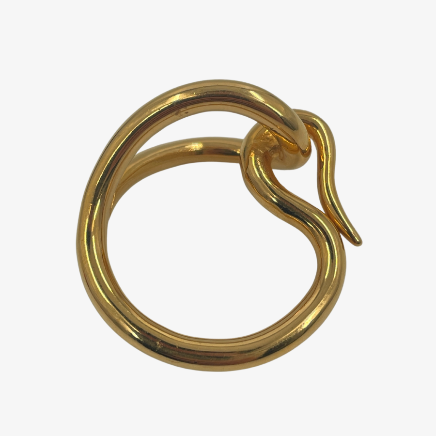 HERMES Jumbo Gold Scarf Ring