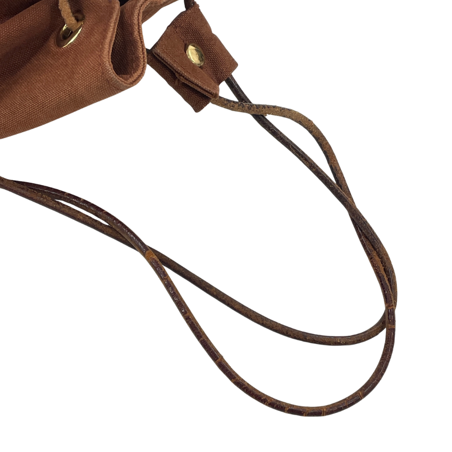 HERMES ポロションミミルGM ショルダーバッグ キャンバス ブラウン