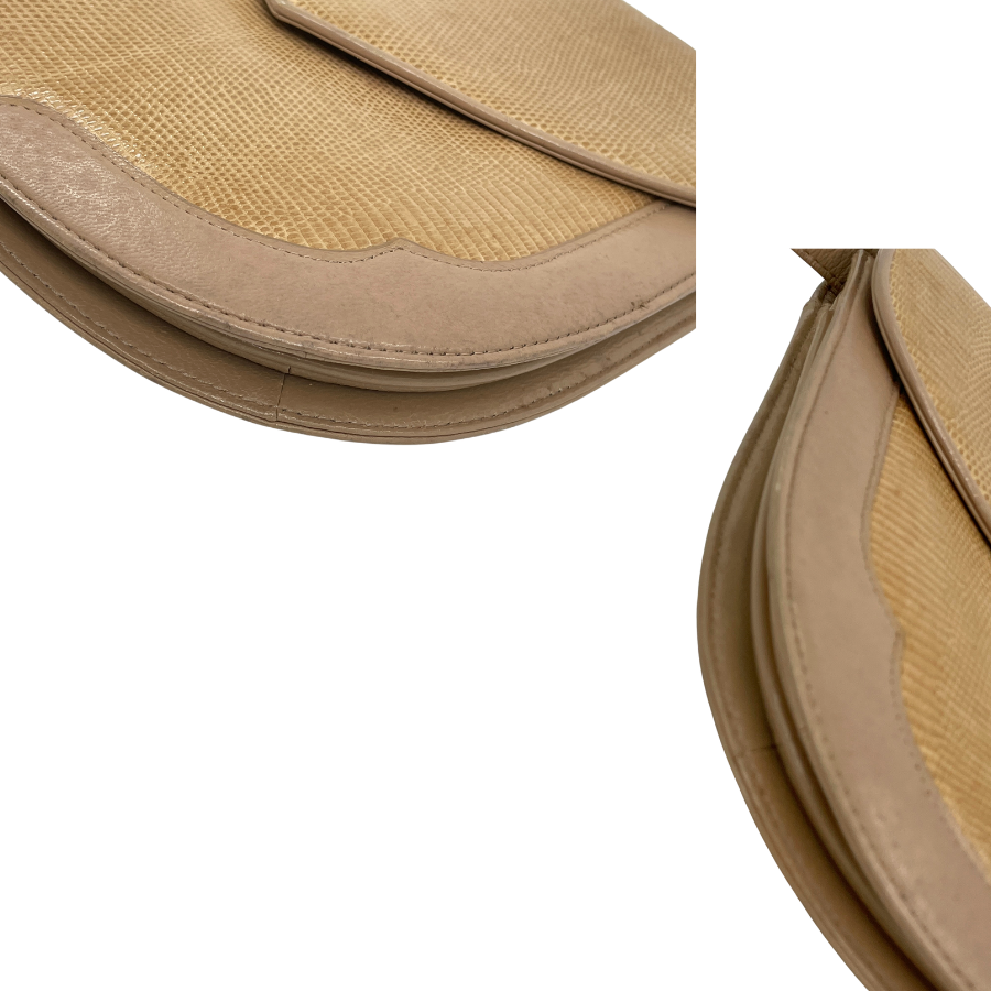 Yves saint laurent　型押しリザード　レザー　ショルダーバッグ