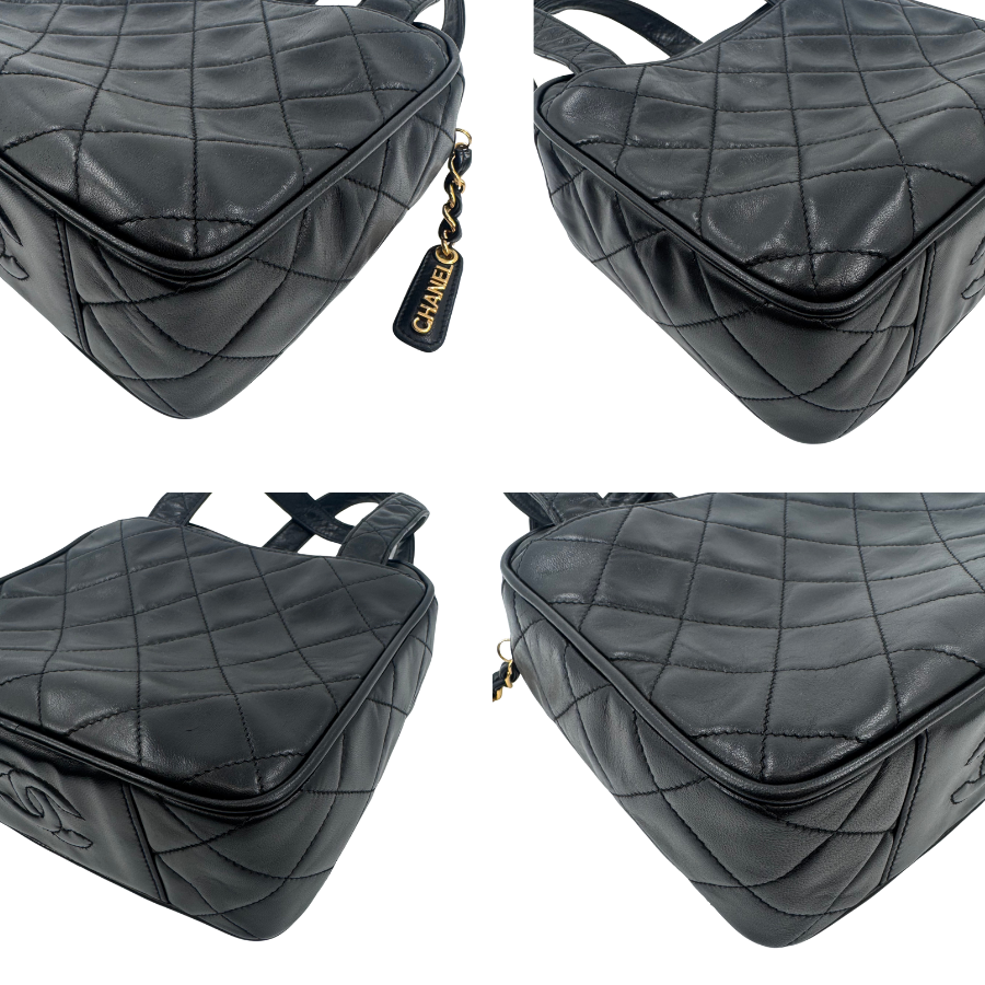 CHANEL　ハンドバッグ　ラムスキン　ブラック