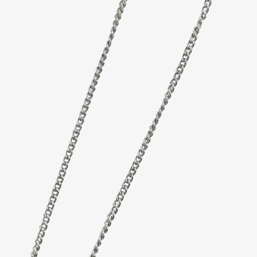 CHRISTIAN DIOR Silver Charm Chain Necklace