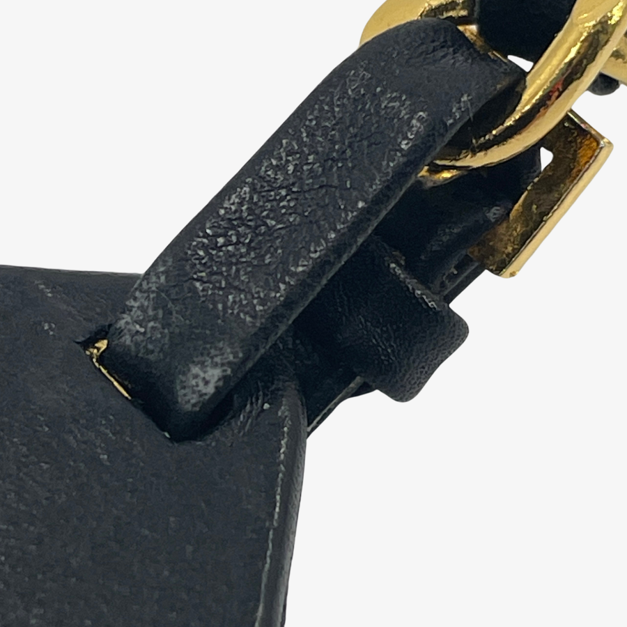 CHANEL Chain Key Ring Black & Gold