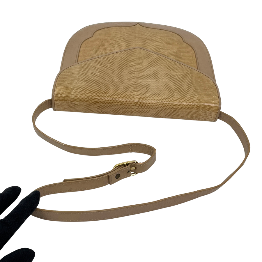 Yves saint laurent　型押しリザード　レザー　ショルダーバッグ