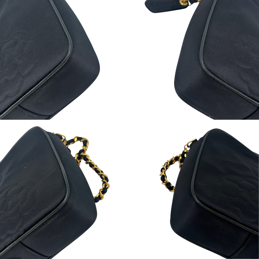 CHANEL　サテンチェーンショルダー　カメリア