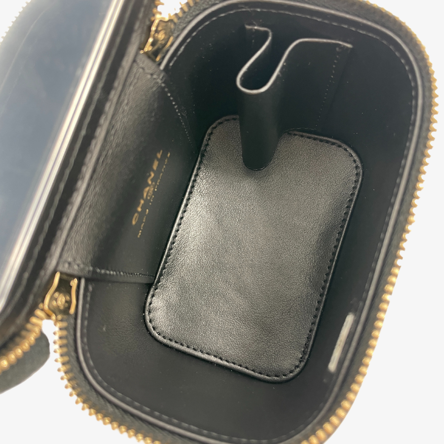 CHANEL Caviar Skin Mini Vanity Trump Chain Shoulder Bag