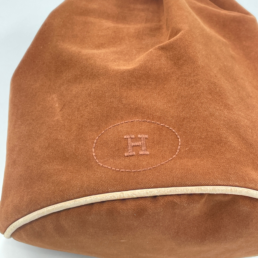 HERMES ポロションミミルGM ショルダーバッグ キャンバス ブラウン