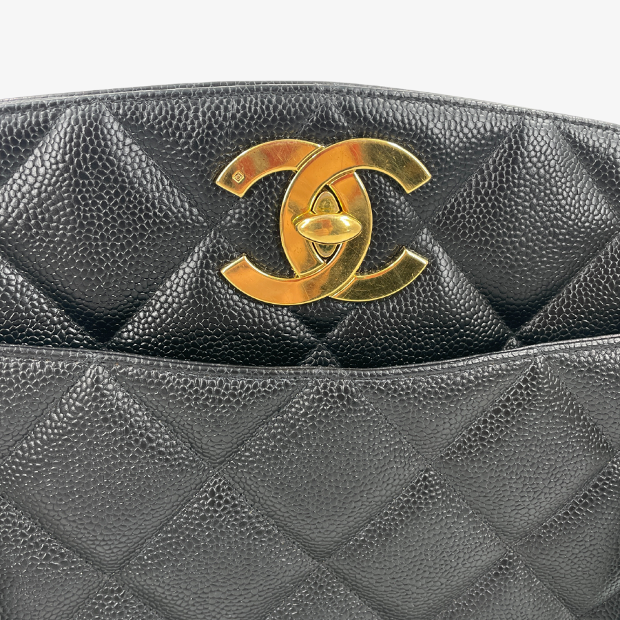 CHANEL Caviar Coco Mark Shoulder Bag
