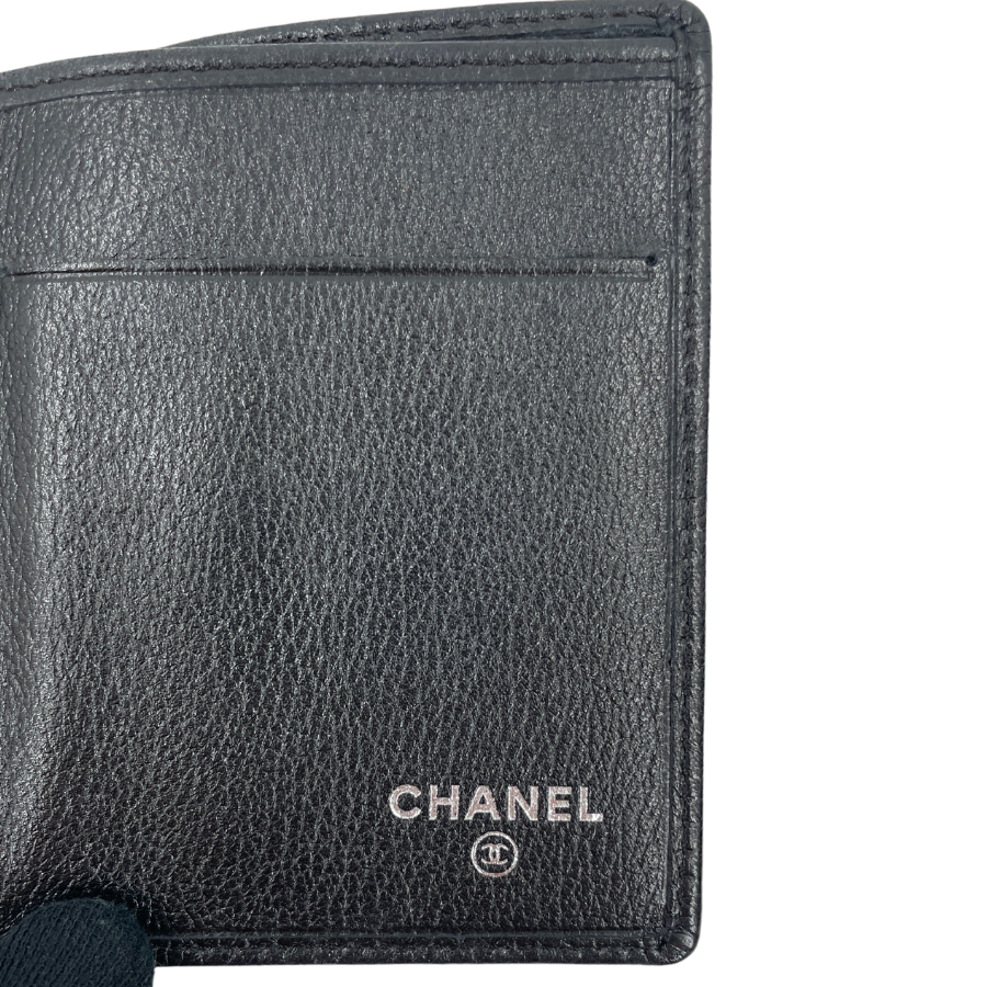 CHANEL Coco Lambskin Compact Trifold Wallet