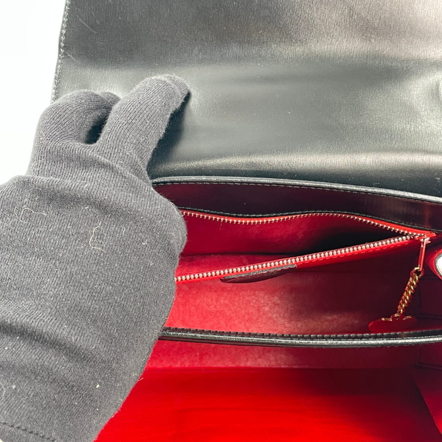 CELINE  スターボール金具  レザー  ハンドバッグ  BK