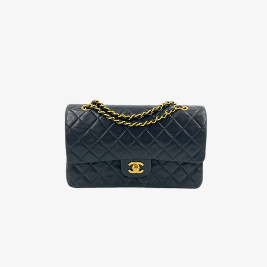 CHANEL Vintage Black Lambskin 25cm Classic Flap Bag