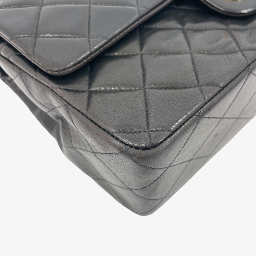 CHANEL Vintage Black Lambskin 25cm Classic Flap Bag