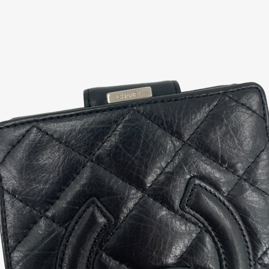 CHANEL Calfskin Coco Compact Bifold Wallet