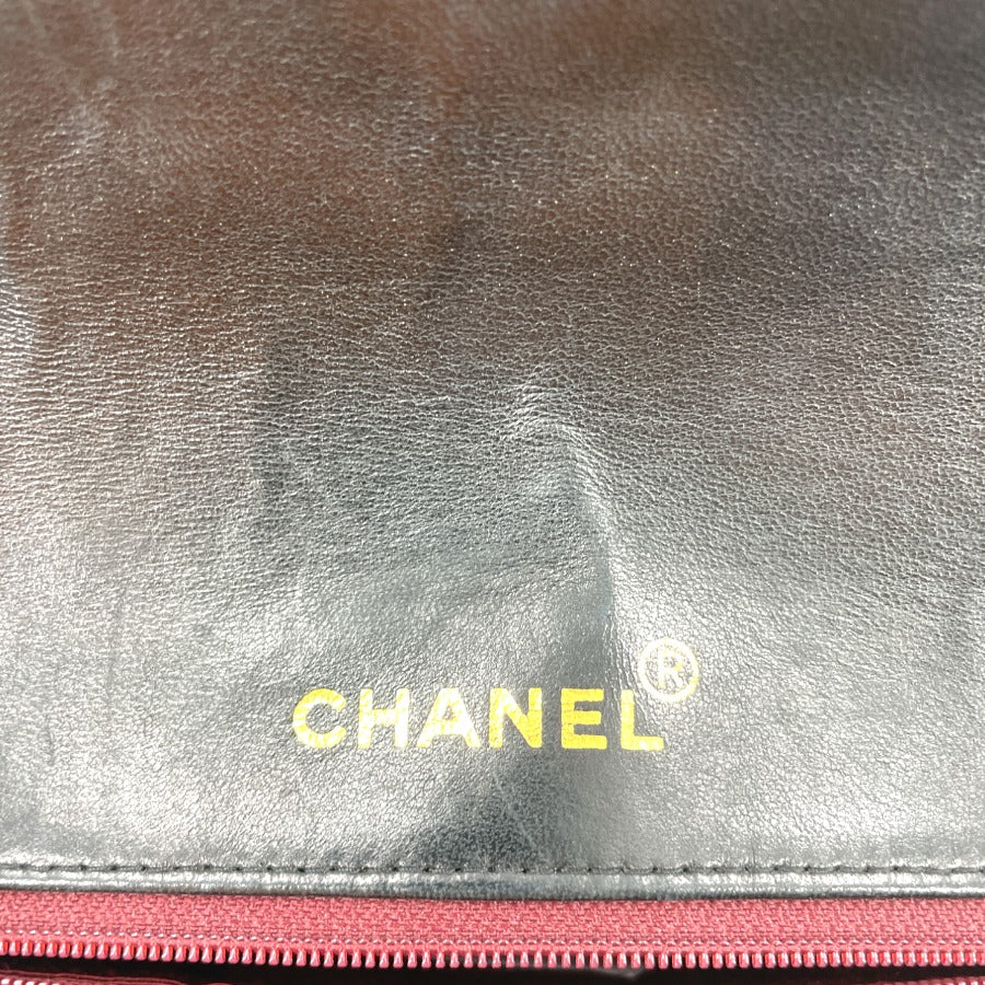 CHANEL Vintage Black Lambskin Quilted Flap Bag