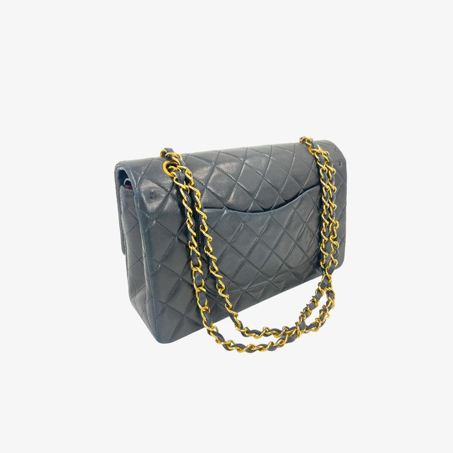 CHANEL Vintage Black Lambskin 25cm Classic Flap Bag