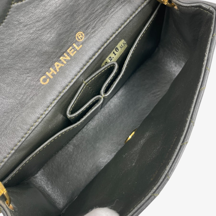 CHANEL Mini Coco Lambskin Shoulder Bag Gray