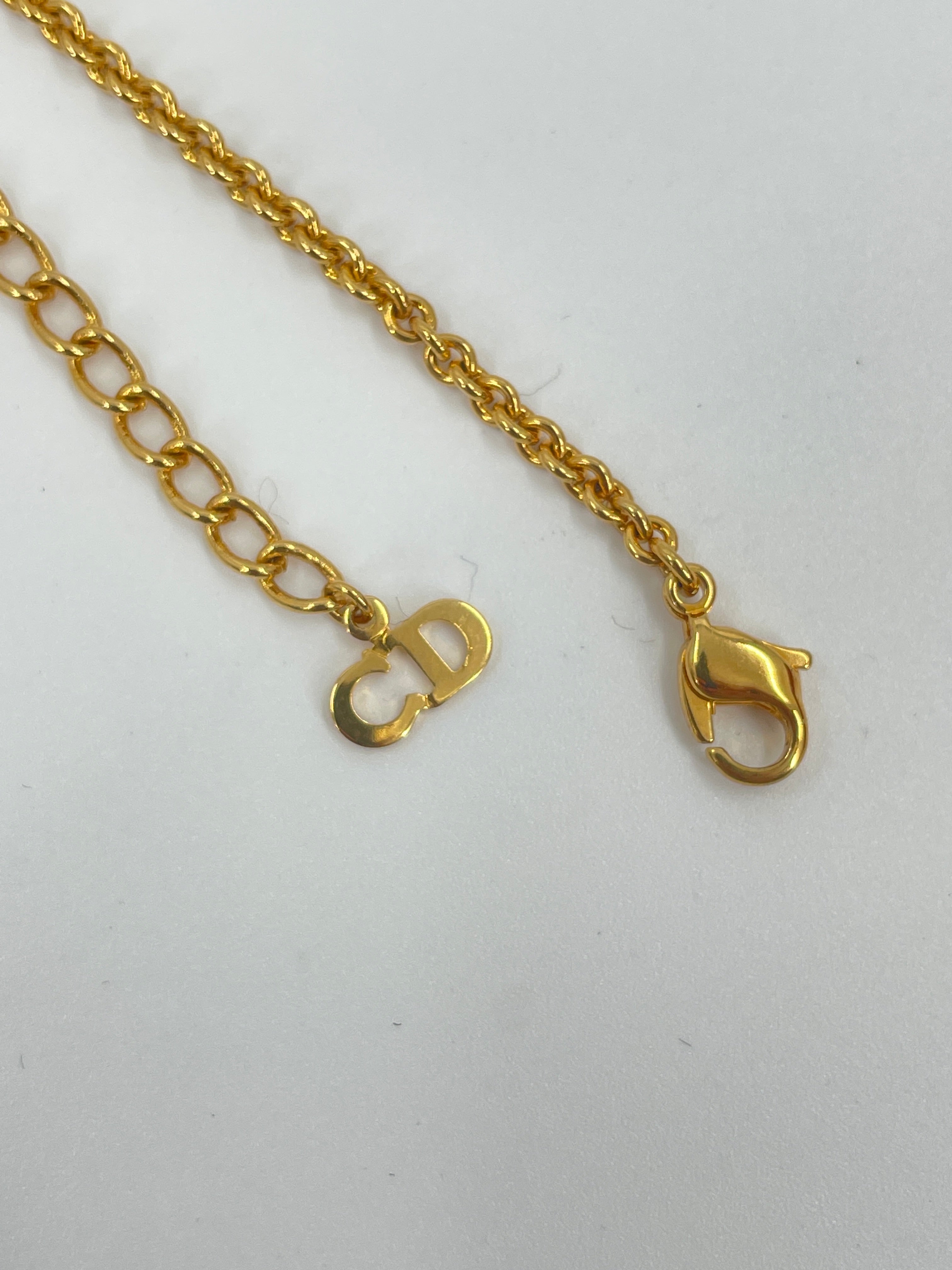 CHRISTIAN DIOR Gold Chain Necklace