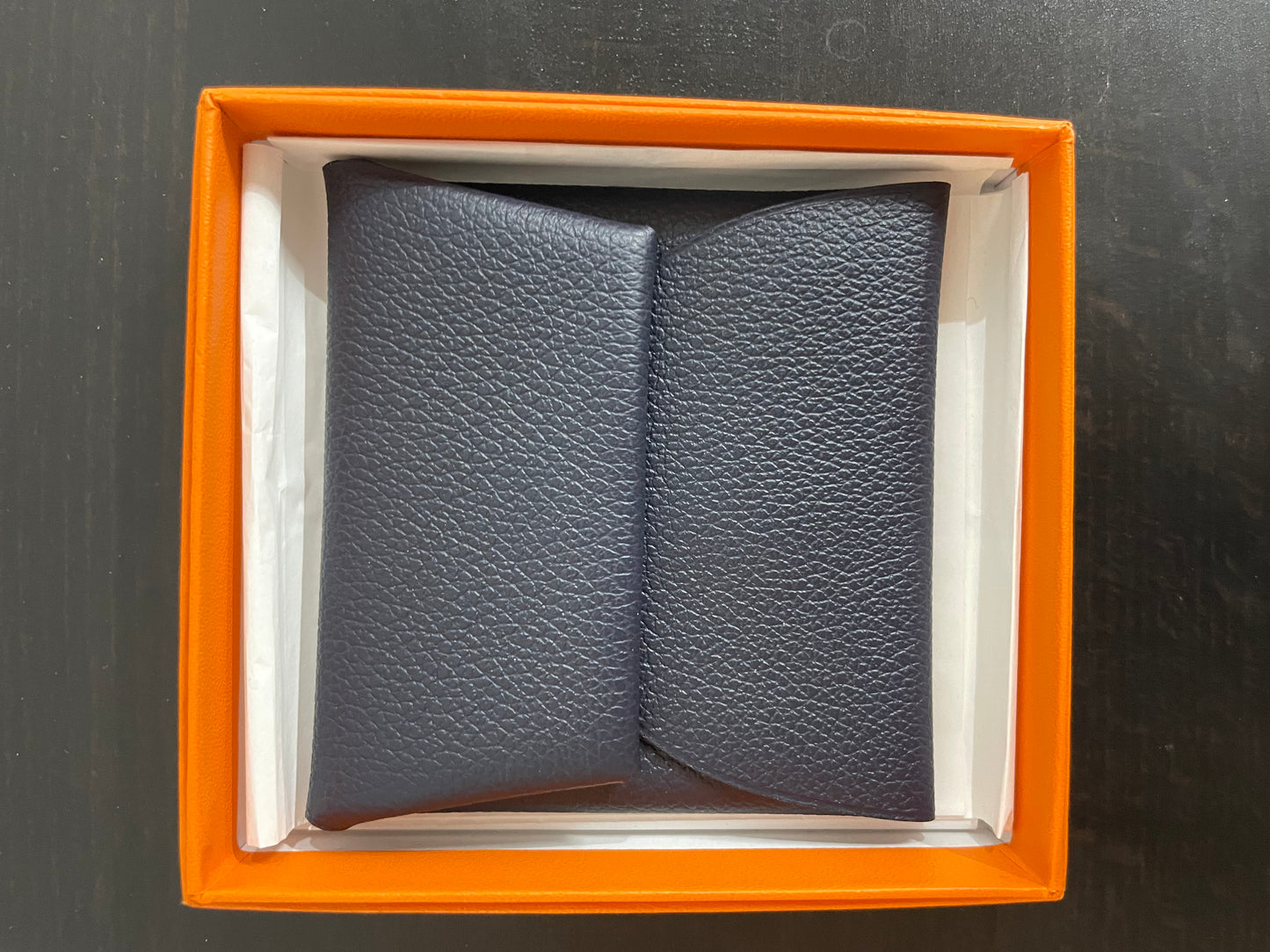 HERMES calvi verso Coin Purse　leather D刻印 SA BOX　JU868