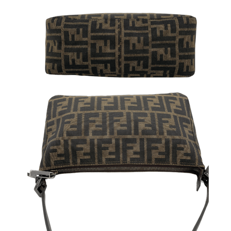 FENDI　ズッカ　ハンドバッグ　キャンバス　ブラウン